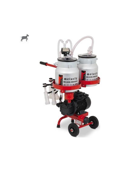 Melasty Micro İkili Keçi Süt Sağma Makinesi Alüminyum Güğüm - Silikon Memelik Micro Çift Güğüm Kuru Pompa