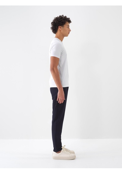 Xint Beyaz Pamuk Dokulu Slim Fit Tişört 502069