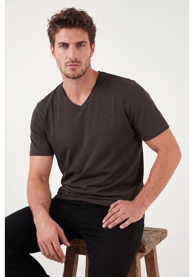 Buratti Pamuklu Regular Fit V Yaka T Shirt Erkek T Shirt 5902719 Kahve