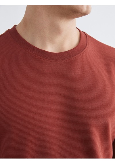 Lcwaıkıkı Classic Kahverengi Bisiklet Yaka Erkek Sweatshirt