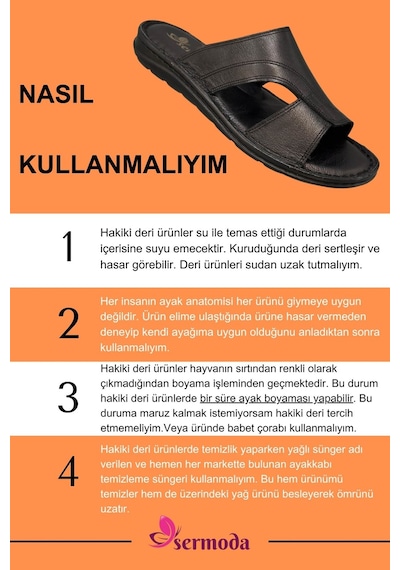 Hakiki Gerçek Deri Erkek Terlik Hafif Terlik Deri A Siyah A Siyah