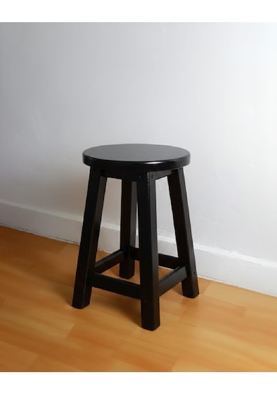 Ahşap Tabure 40 Cm / Arbrestore Siyah