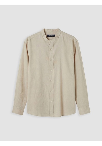 LC Waikiki Lcw Vision Bej Regular Fit Keten Karışımlı Erkek Gömlek Beıge