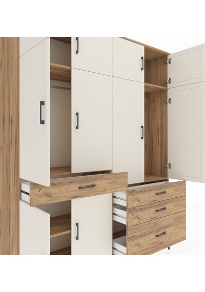Hyperion Gardrop 5 Raflı 4 Çekmeceli 2 Askılı 176x44x221 Çam-aytaşı/çam Aytaşı/çam Hyperion Gardrop 5 Raflı 4 Çekmeceli 2 Askılı 176x44x221 Çam-aytaşı/çam Aytaşı/çam