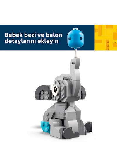 LEGO® Gökyüzündeki Yavru Fil 40814 – Yetişkinler için İnşa Edilebilen Yavru Fil İçeren Dekoratif Model Yapım Seti (402 Parça)