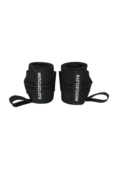 Musclecloth Pro Wrist Wraps + Padded Lifting Straps Seti Siyah
