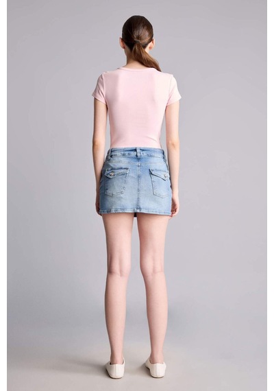 Defacto Mini Jean Şort Etek I4913ax26hsnm39 Mavi-nm39