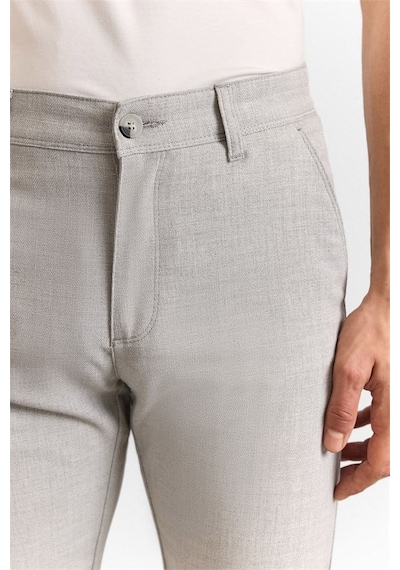 Süvari Gri Slim Düz Armürlü Normal Bel Klasik Pantolon Pn1014400473-s05