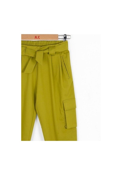 Nk Kids Kız Çocuk Yüksek Bel Pantolon-13996-yeşil Yeşil