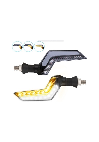 Unichrome Dual Renk Kayar DRL Motosiklet Sinyal Ledi Işık Takımı