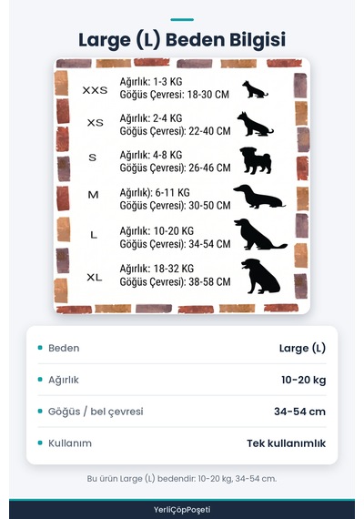 Evcil Hayvan Külot Bezi Large Beden 10-20 Kg - Ultra Emici - Hızlı Kuruyan