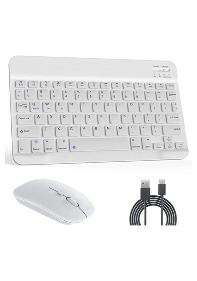 Kablosuz Bluetooth Türkçe Q Klavye Ve Mouse Seti Apple Uyumlu iOS /androidtablet Telefon Şarjlı Lazer