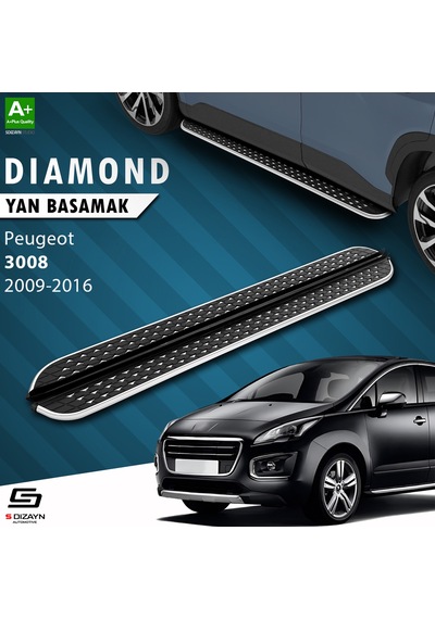 S-dizayn Peugeot 3008 Diamond Krom Yan Basamak 183 Cm 2009-2016
