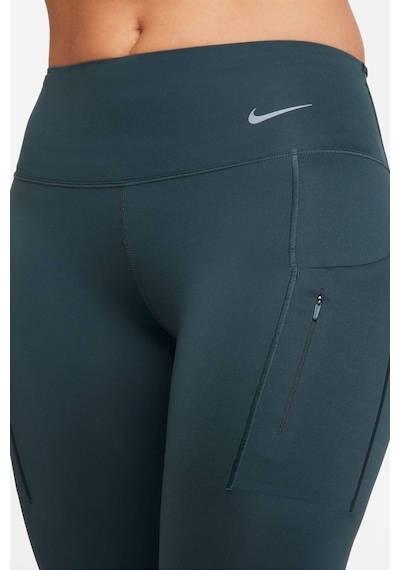 Nike Trainng Go Dri Fit İnfinalock 7/8 Leggings 6 Cepli Toparlayıcı Reflektörlü Antrenman Taytı Koyu Yeşil