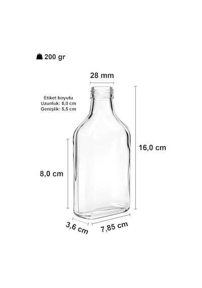 200 Cc Kapaklı Cold Brew Şişesi 200 Ml Yassı Soğuk Kahve Cam Şişe 6 Adet Siyah Plastik