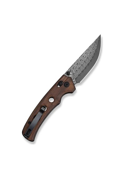 Civivi Noctis Guibourtia Wood Handle Damascus Blade Kamp Çakı Kahverengi