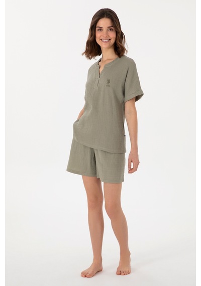 U.s. Polo Assn. Kadın Haki Pijama Takım 50312905-vr027 Haki U.s. Polo Assn. Kadın Haki Pijama Takım 50312905-vr027 Haki