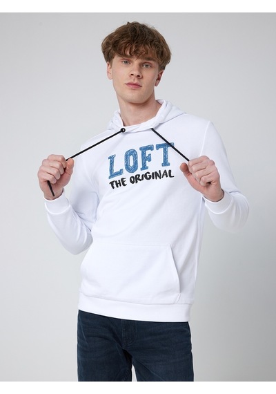 Regular Fit Erkek Sweatshirt Beyaz
