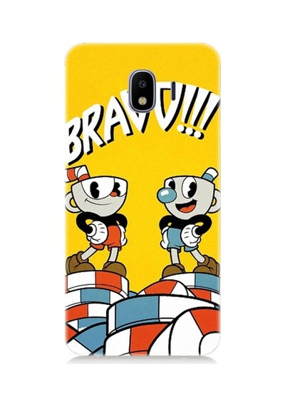 Samsung Galaxy J4 Duo Uyumlu Cup Head Bravo Desenli Silikon Kılıf