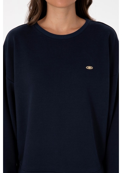 U.S. Polo Assn. Kadın Lacivert Gömlek Detaylı Bisiklet Yaka Sweatshirt 50314211-VR033