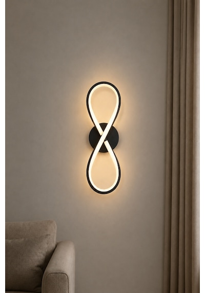 Setra Modern Led Duvar Apliği Günışığı Siyah