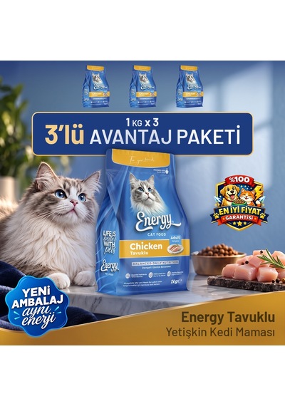Cat Food Energy Tavuklu Yetişkin Kedi Maması - 3 Adet