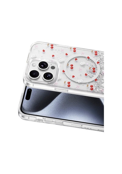 Apple iPhone Uyumlu 14 Pro Max Kılıf Kamera Korumalı Magsafe Özellikli Simli Şık Misk Kapak Desen 5