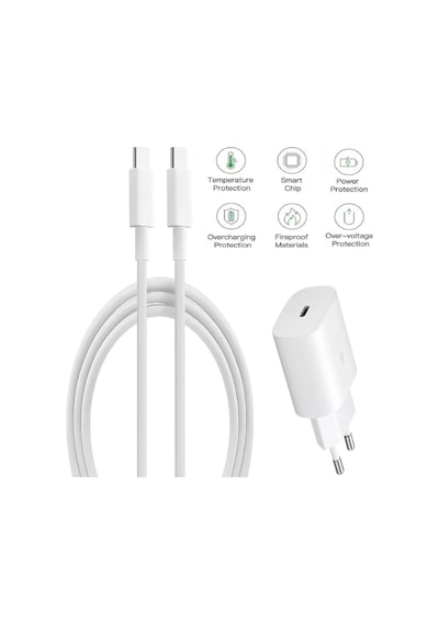 Samsung Galaxy S25 Fe Uyumlu Type-c Ultra Hızlı Şarj Seti 22.5w 3.0 Amper Şarj Adaptörü Ve Kablo