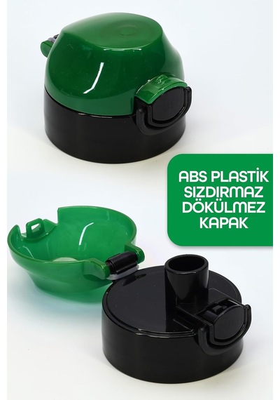 Su Matarası Tritan Geniş Ağız Su Şişesi Motivasyon Spor Matarası Suluğu Bpasız 1000 Ml Yeşil T0103 Çok Renkli
