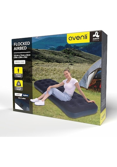 Avenli 20411 Tek Kişilik Şişme Yatak Lacivert