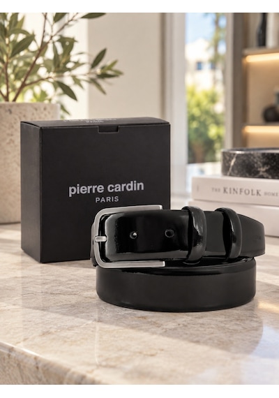 Pierre Cardin %100 Hakiki Deri Siyah Rugan Şık Klasik Erkek Kemer