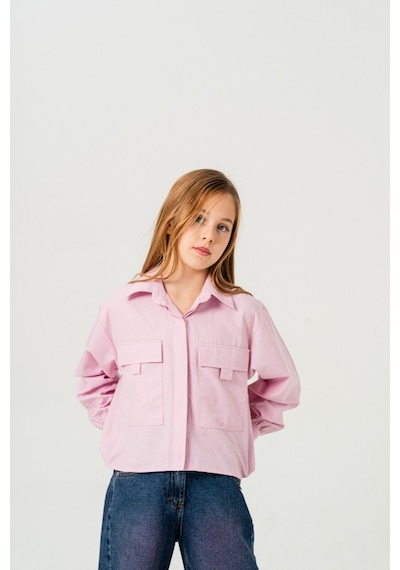 Kız Çocuk Gizli Patlı Gömlek 3161 Pembe