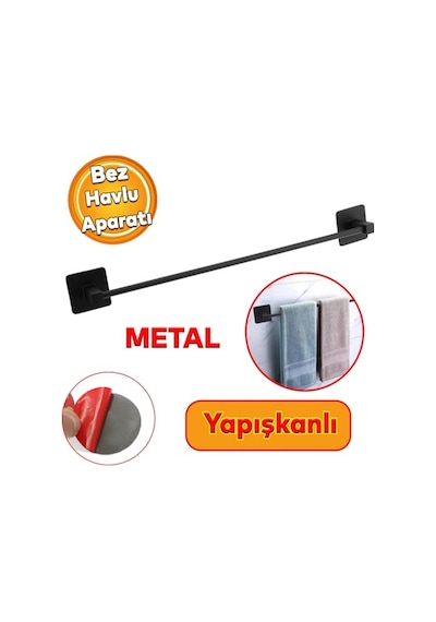 Uzun Metal Havluluk Yapışkanlı Montaj Banyo Aksesuarı Diğer