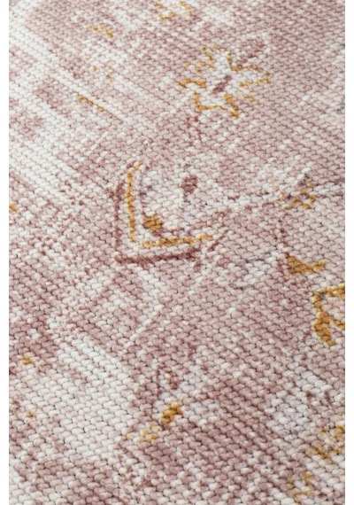 Eko Halı Elista Els 201 Cream Beige Kaydırmaz Yıkanabilir Vintage Desenli Kilim Krem Bej