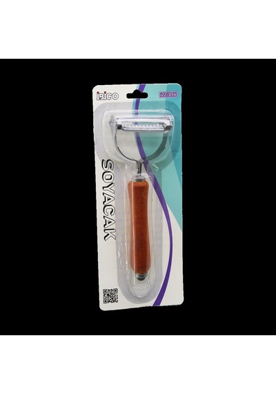 Çift Başlı Metal Soyacak Ahşap Saplı Renkli