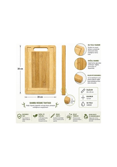 Bambu Kesme Tahtası 30x20 Cm Su Yollu Doğal Ahşap Kesim Panosu 1.8 Cm Kalın Dayanıklı Bıçak Dostu Antibakteriyel Mutfak Doğrama Tahtası Çok Renkli Bambu Kesme Tahtası 30x20 Cm Su Yollu Doğal Ahşap Kesim Panosu 1.8 Cm Kalın Dayanıklı Bıçak Dostu Antibakteriyel Mutfak Doğrama Tahtası Çok Renkli