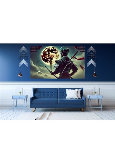 Ti-play Sisli Kanlı Ay 60x90cm Modern Samuray Pvc Çerçevesiz Tablo
