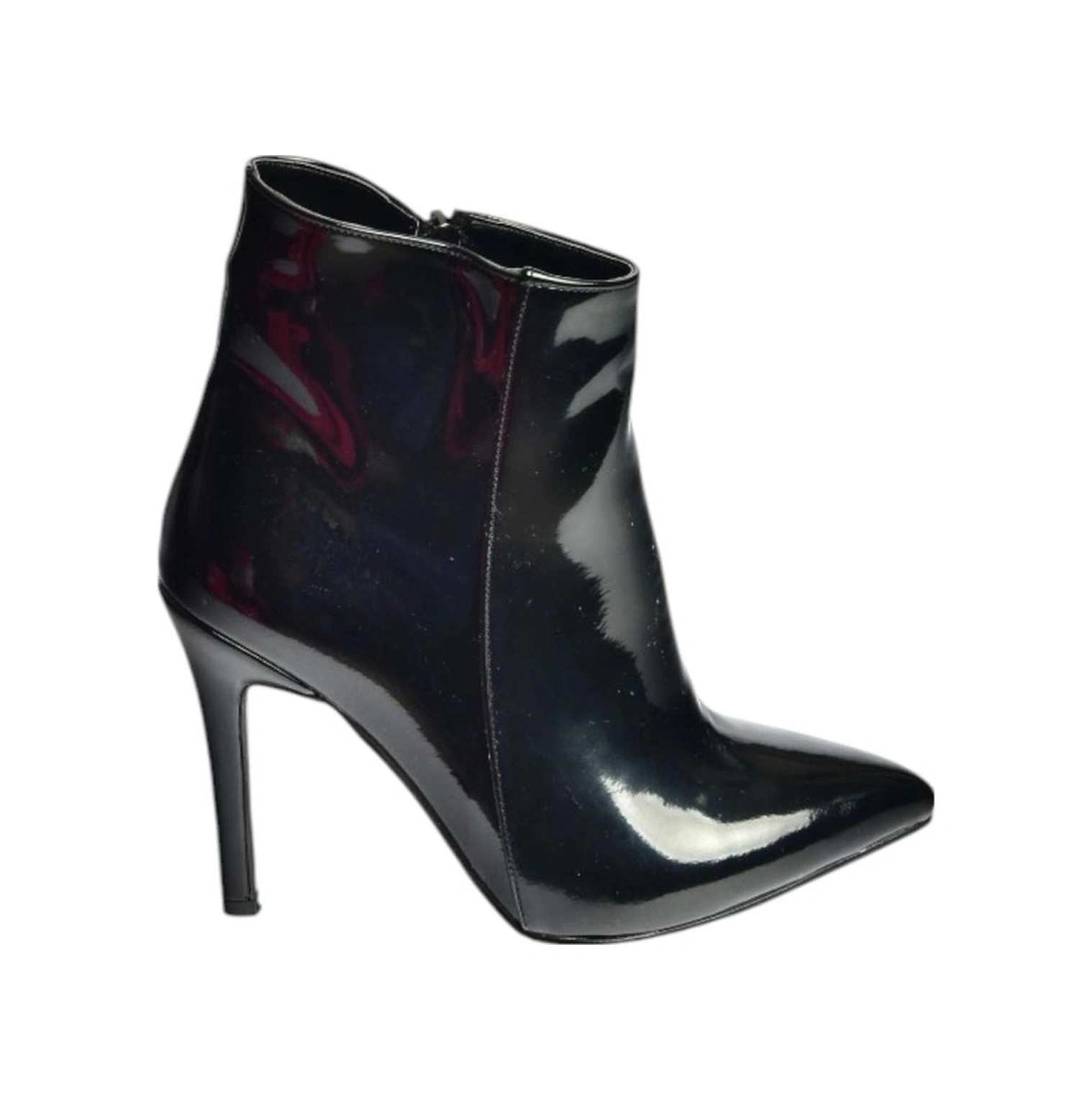 Fox Shoes N372524408 Siyah Rugan İnce Topuklu Kadın Bot siyah-rugan