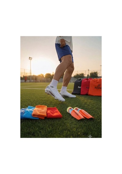 Football Unisex Krampon 3'lü Set+çanta+çorap+tekmelik Beyaz