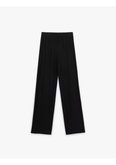 Koton Modal Kumaş Dokulu Bol Paça Pijama Altı Siyah 7wlk40062mk