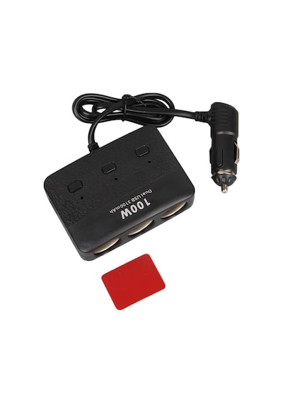 Olesson 1636 12-24v Çift Usb Girişli 100w 70 Cm Kablolu 3 Lü Araç Çakmak Çoklayıcı
