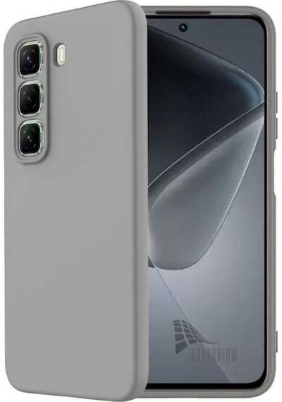 Infinix Hot 60 Pro Uyumlu Silikon Kılıf - Pastel Renk Tonu Kamera Korumalı Esnek Kapak - Gri Gri