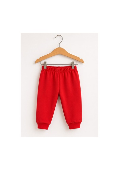 H&c Coolboy H&c %100 Pamuk Penye Bebek Tek Alt Pantalon 0-36 Ay Kırmızı