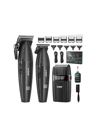 V-6740s3 Profesyonel Kablosuz Saç Ve Sakal Kesme Makinesi 3 İn 1 Tıraş Seti
