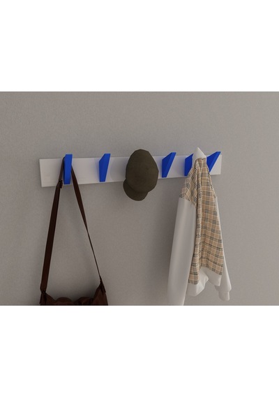 Hepsi3boyutlu Modern Duvar & Kapı Kanca Askılık - 6 Adet Mavi Kanca Askılık - Model No : 5 Mavi