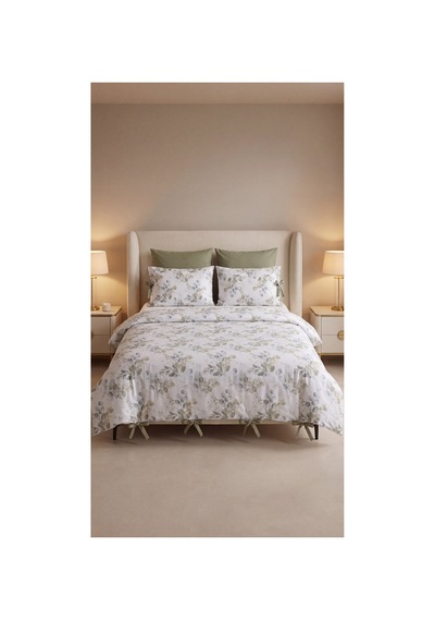 %100 Pamuk Çift Kişilik Okaliptüs Desenli Nevresim Seti 220x200 Cm Bağcıklı 2 Desenli + 2 Düz Beyaz Yastık Kılıfı Yeşil - 909842890 Yeşil %100 Pamuk Çift Kişilik Okaliptüs Desenli Nevresim Seti 220x200 Cm Bağcıklı 2 Desenli + 2 Düz Beyaz Yastık Kılıfı Yeşil - 909842890 Yeşil