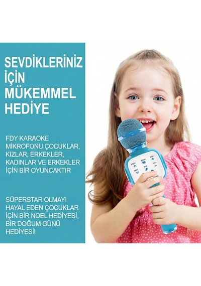 Eğlenceli Karaoke Mikrofonu - Çocuklar İçin Çok Renkli