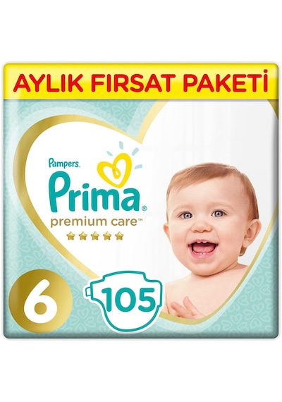 Prima Bebek Bezi Premium Care 6 Beden 13+ KG Aylık Fırsat Paketi 105 Adet