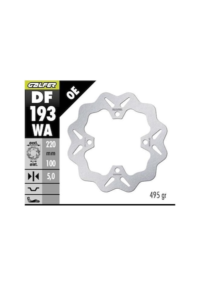 Kawasaki Ninja Zx-10r Abs Arka Fren Diski 220 Mm 2016-2018 Galfer Yuvarlak Sabit Disk