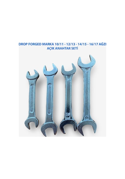 4'lü Çift Ağız Açık Anahtar Takımı 10/11 12/13 14/15 16/17 Mm Dayanıklı El Aleti